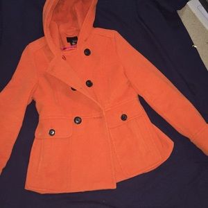 Orange Pea Coat